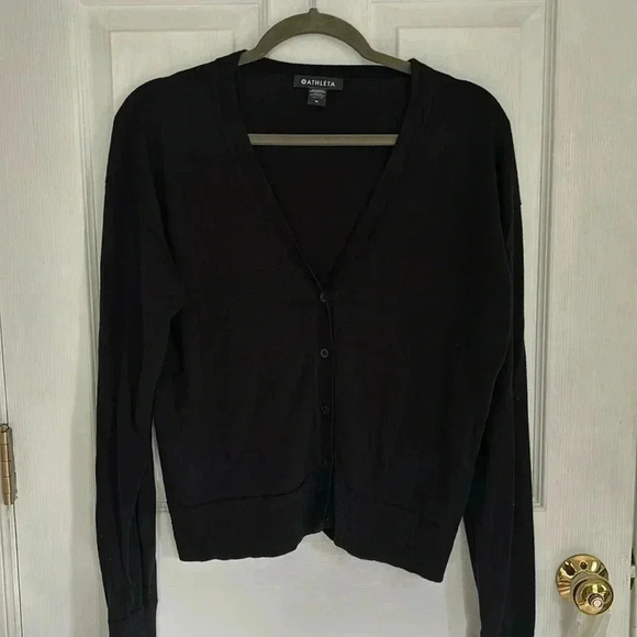 Athleta Sweaters - Athleta Black Light Weight Cardigan V Neck - Size M